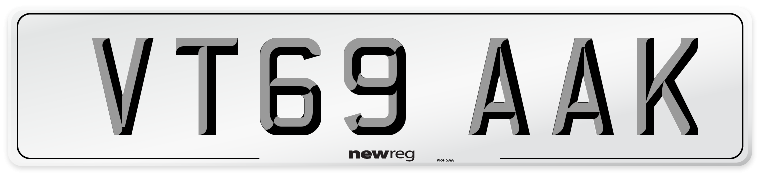 VT69 AAK Front Number Plate