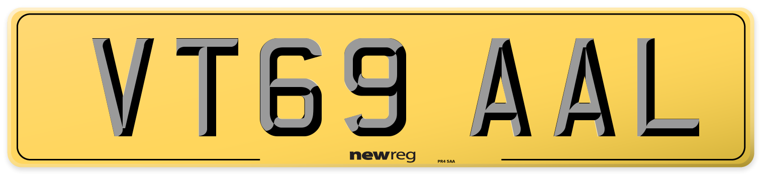 VT69 AAL Rear Number Plate