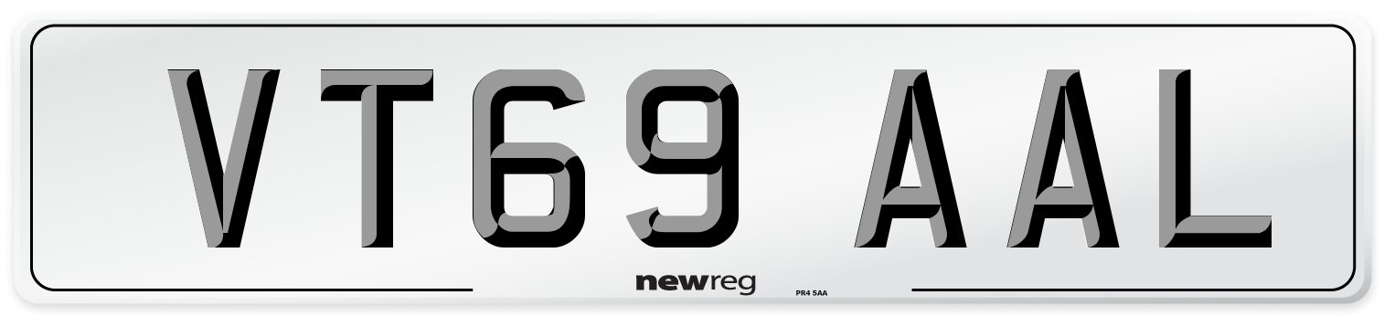 VT69 AAL Front Number Plate