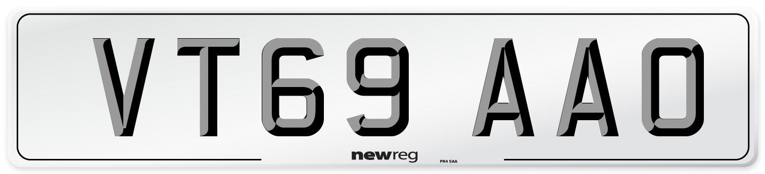 VT69 AAO Front Number Plate