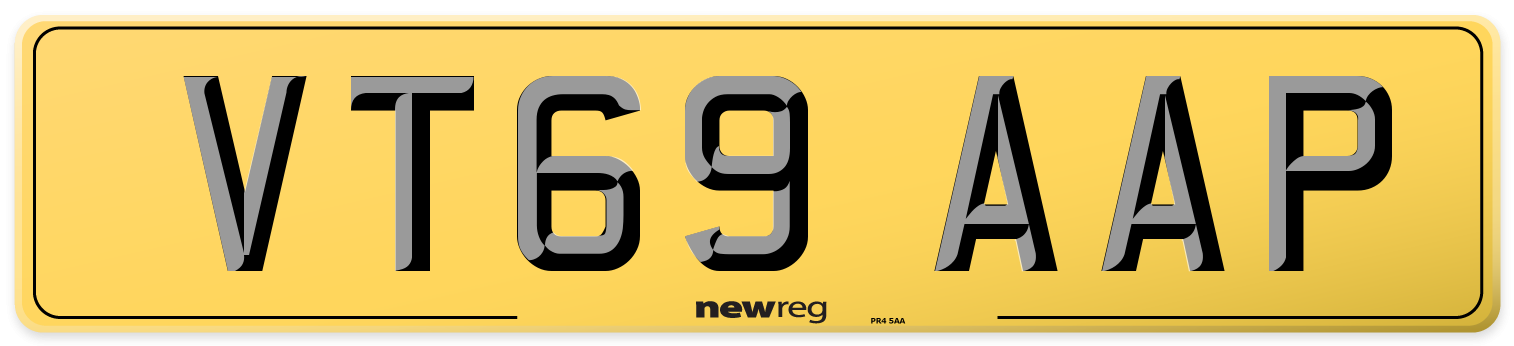 VT69 AAP Rear Number Plate