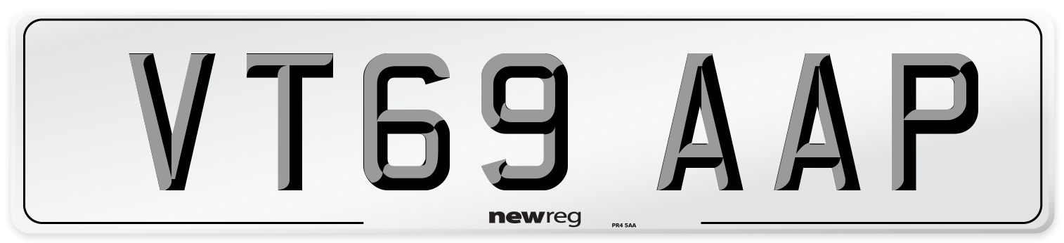 VT69 AAP Front Number Plate