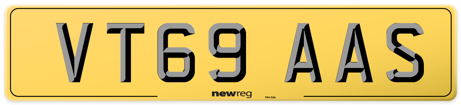 VT69 AAS Rear Number Plate