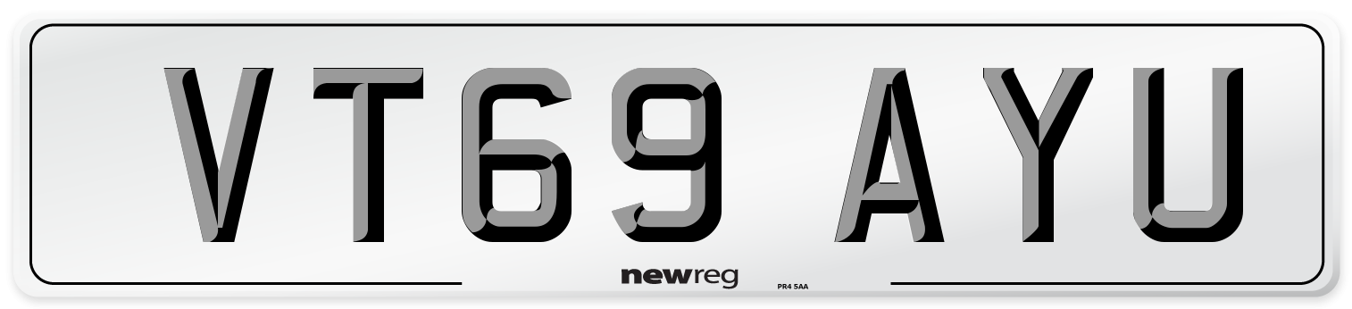 VT69 AYU Front Number Plate