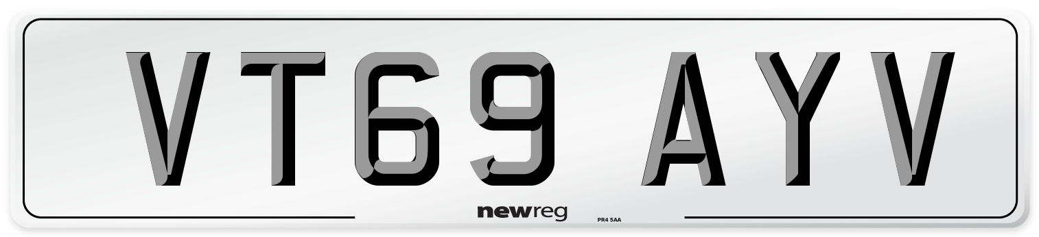 VT69 AYV Front Number Plate