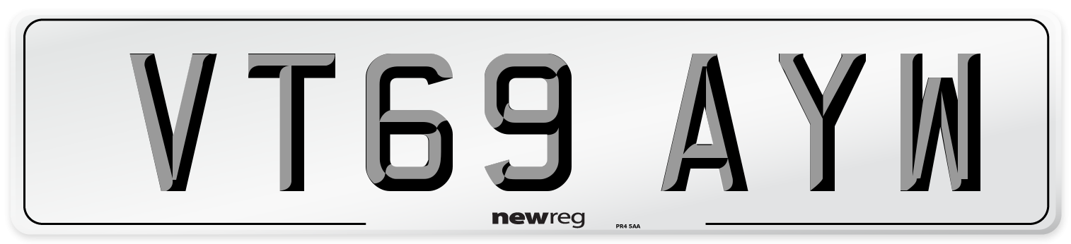VT69 AYW Front Number Plate