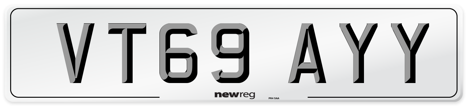 VT69 AYY Front Number Plate