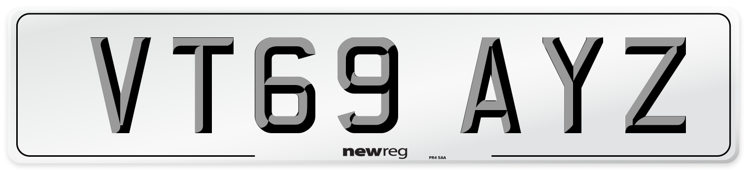 VT69 AYZ Front Number Plate