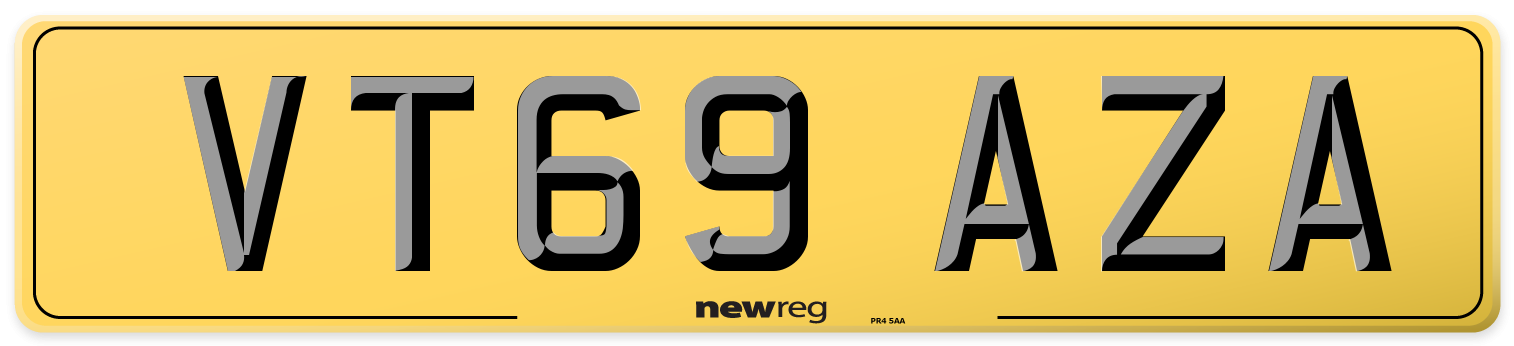 VT69 AZA Rear Number Plate