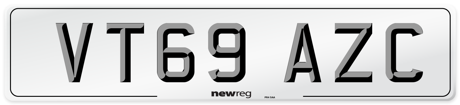 VT69 AZC Front Number Plate
