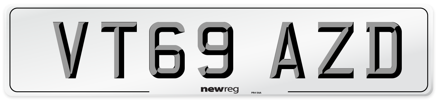 VT69 AZD Front Number Plate