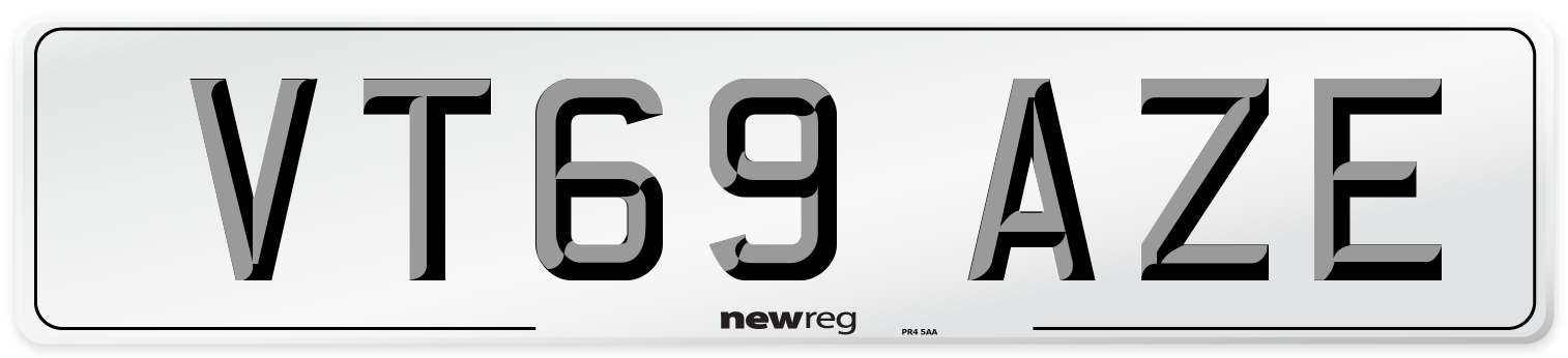 VT69 AZE Front Number Plate