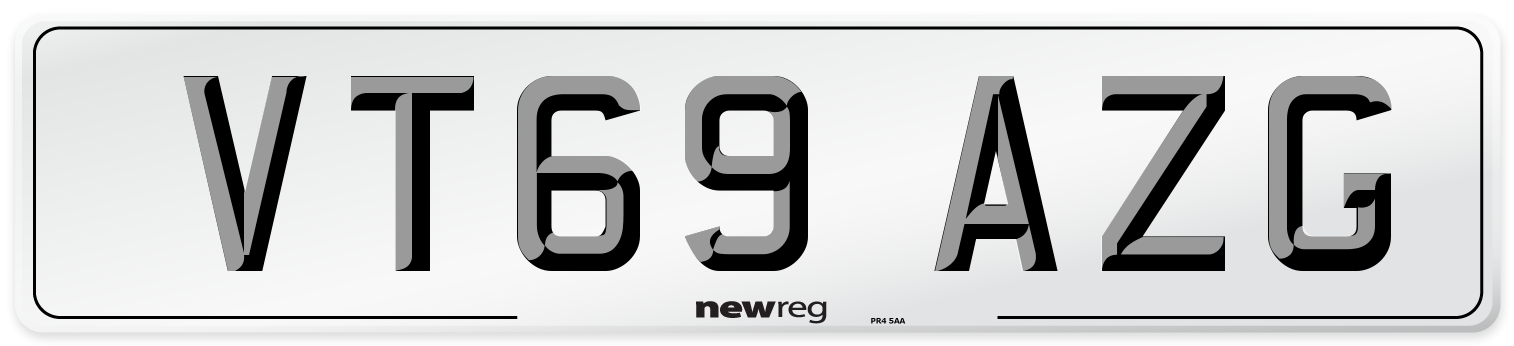 VT69 AZG Front Number Plate