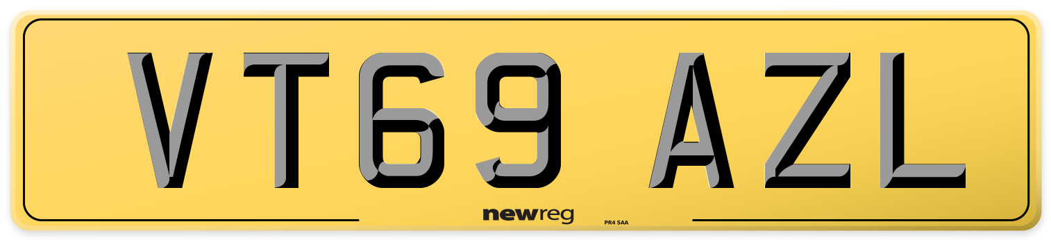VT69 AZL Rear Number Plate