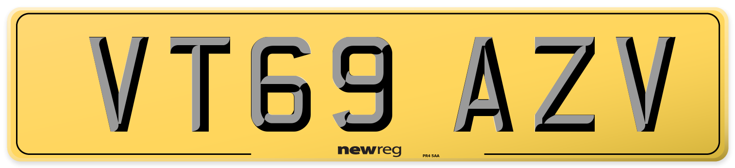 VT69 AZV Rear Number Plate