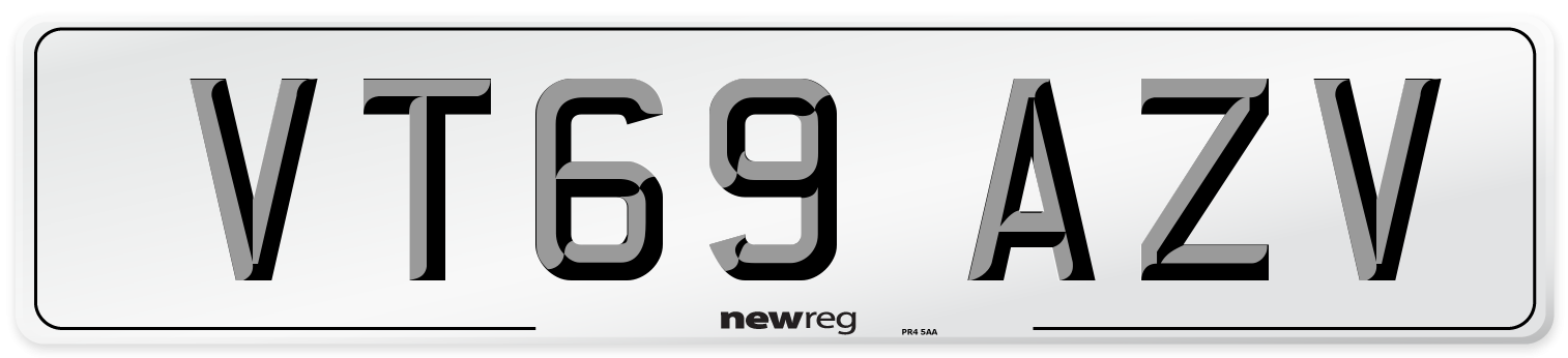 VT69 AZV Front Number Plate