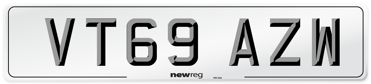 VT69 AZW Front Number Plate