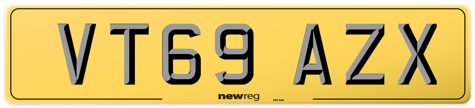 VT69 AZX Rear Number Plate