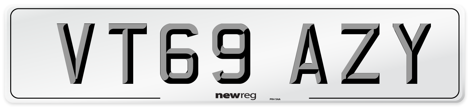 VT69 AZY Front Number Plate