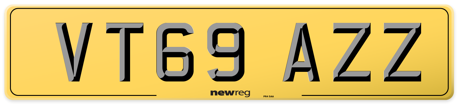 VT69 AZZ Rear Number Plate