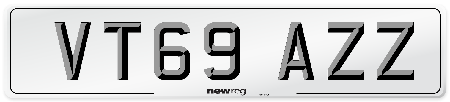 VT69 AZZ Front Number Plate