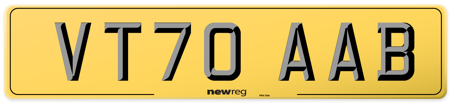 VT70 AAB Rear Number Plate