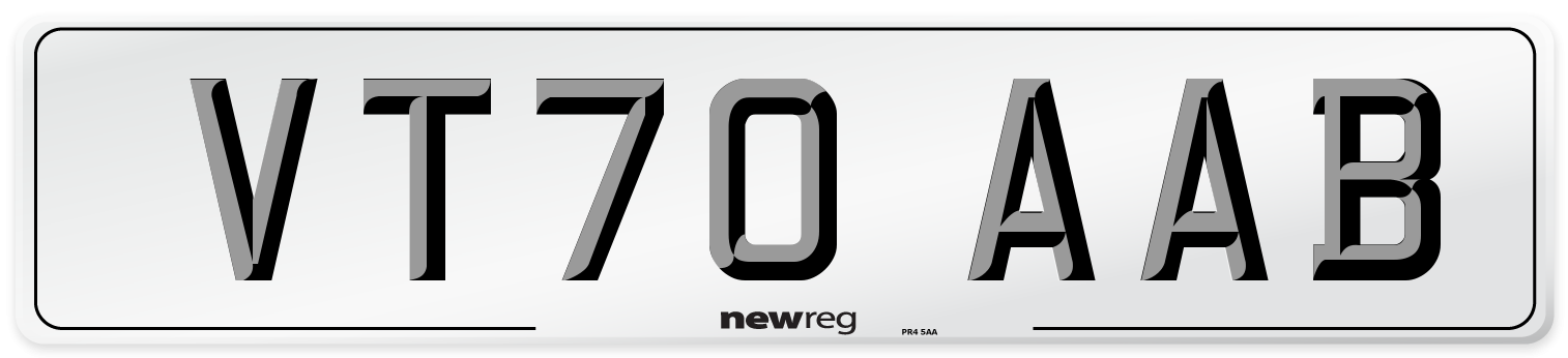 VT70 AAB Front Number Plate