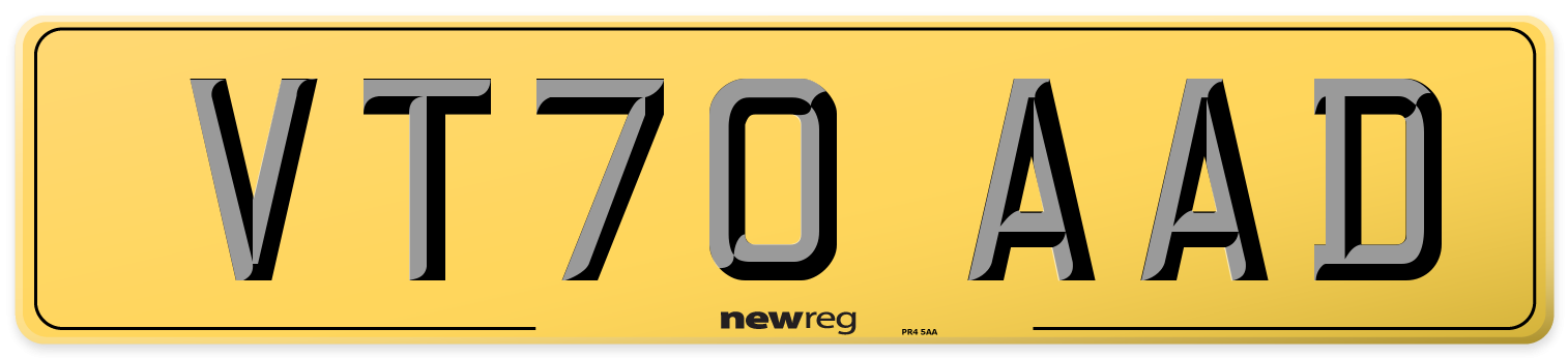 VT70 AAD Rear Number Plate
