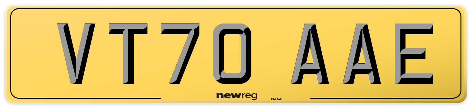 VT70 AAE Rear Number Plate