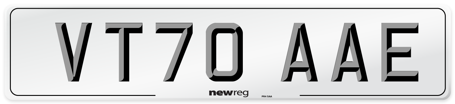 VT70 AAE Front Number Plate
