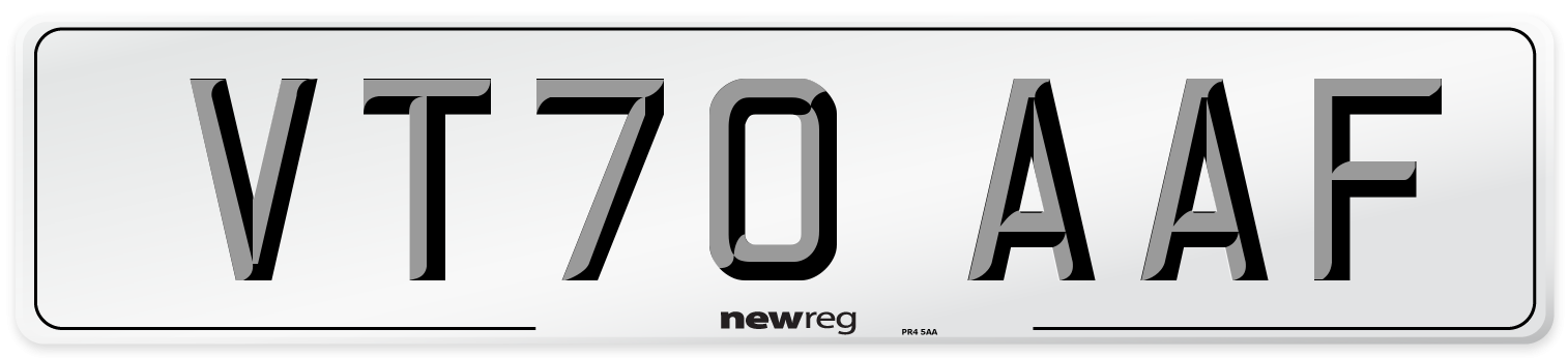 VT70 AAF Front Number Plate