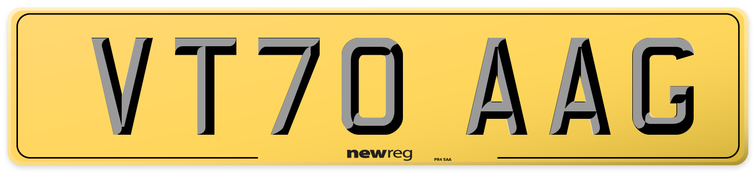 VT70 AAG Rear Number Plate