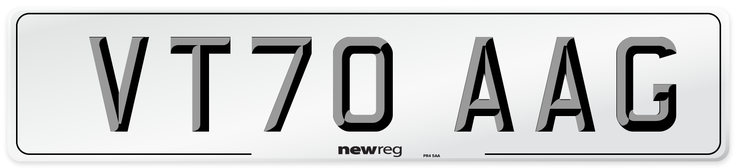 VT70 AAG Front Number Plate
