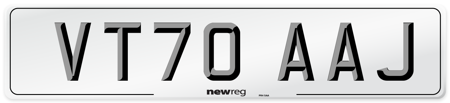 VT70 AAJ Front Number Plate