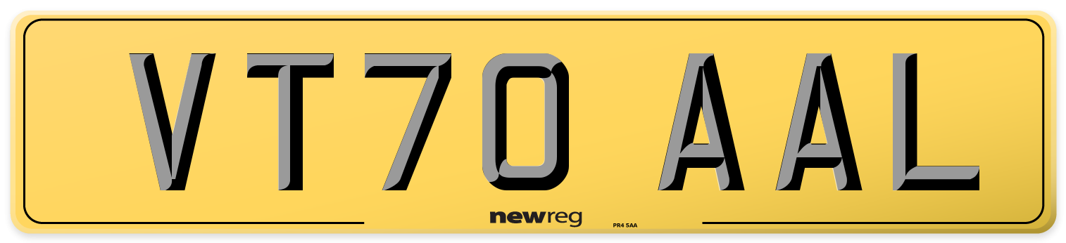 VT70 AAL Rear Number Plate