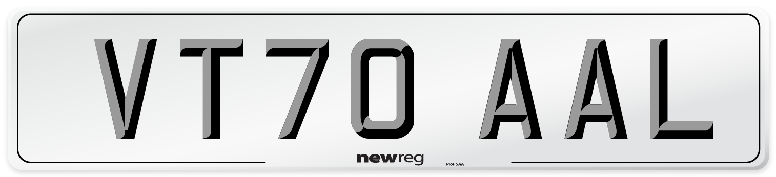 VT70 AAL Front Number Plate