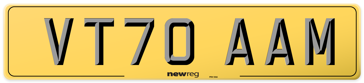 VT70 AAM Rear Number Plate