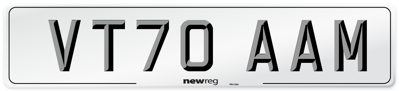 VT70 AAM Front Number Plate