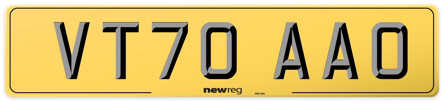 VT70 AAO Rear Number Plate