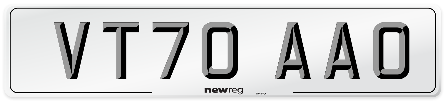 VT70 AAO Front Number Plate