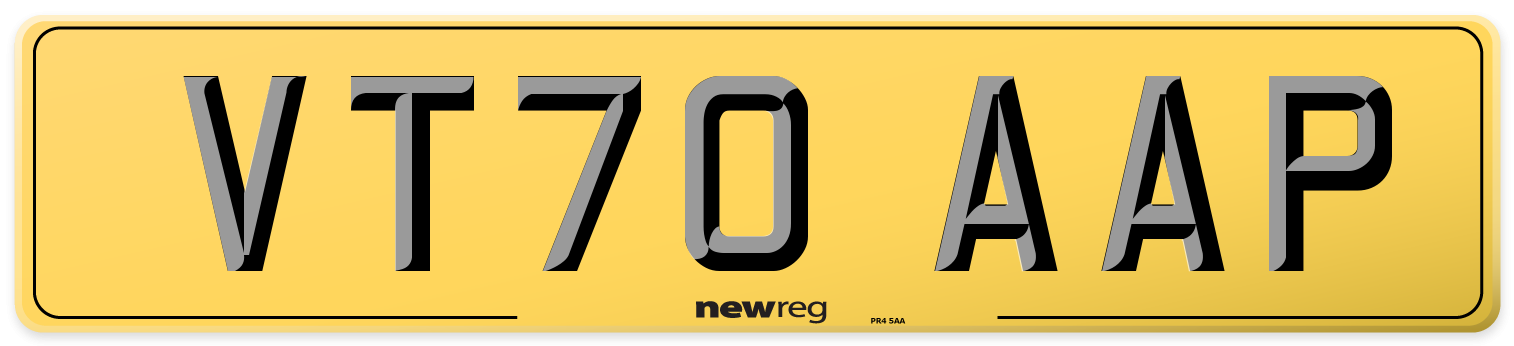 VT70 AAP Rear Number Plate
