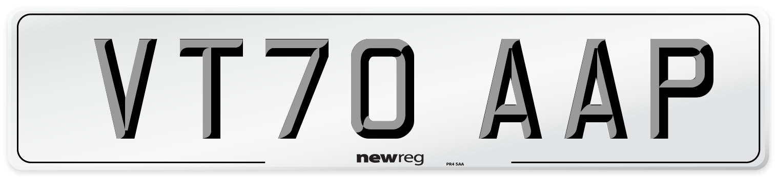 VT70 AAP Front Number Plate