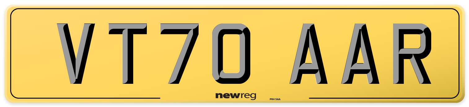 VT70 AAR Rear Number Plate