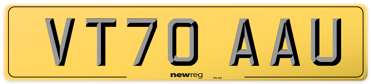 VT70 AAU Rear Number Plate