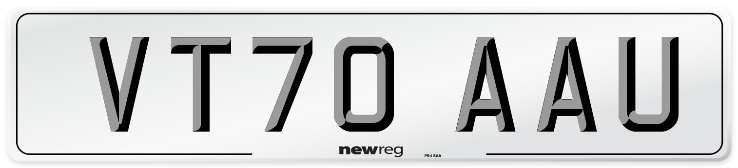 VT70 AAU Front Number Plate