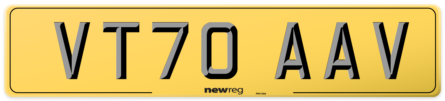VT70 AAV Rear Number Plate