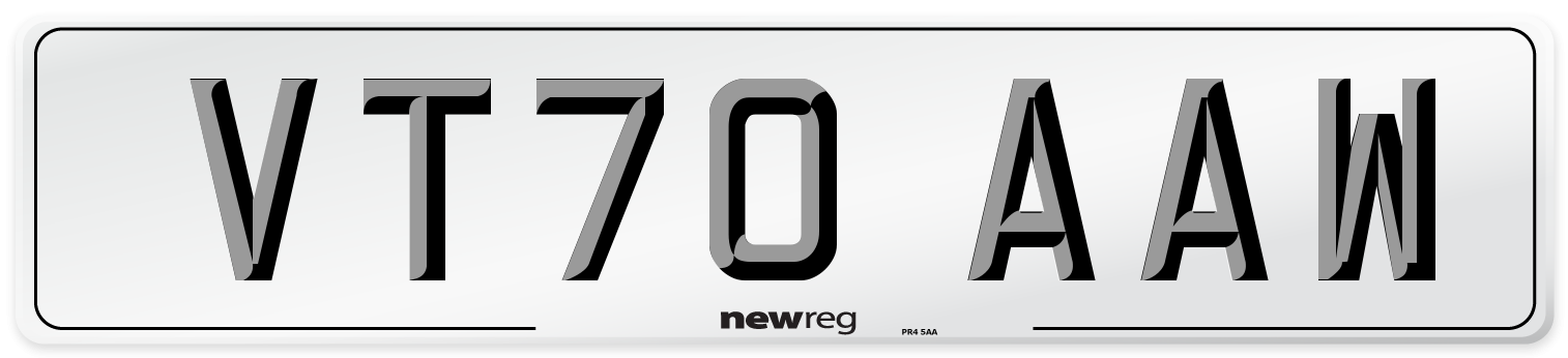 VT70 AAW Front Number Plate