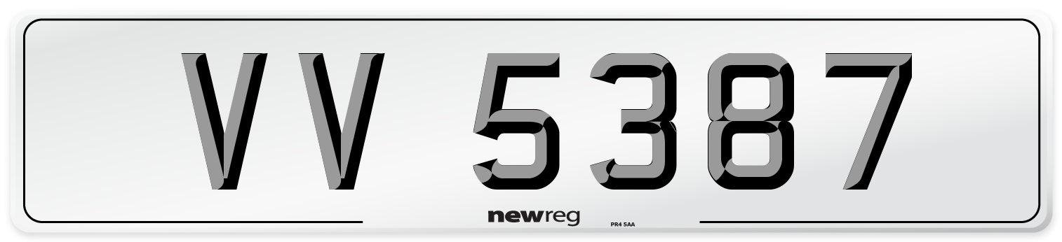 VV 5387 Front Number Plate