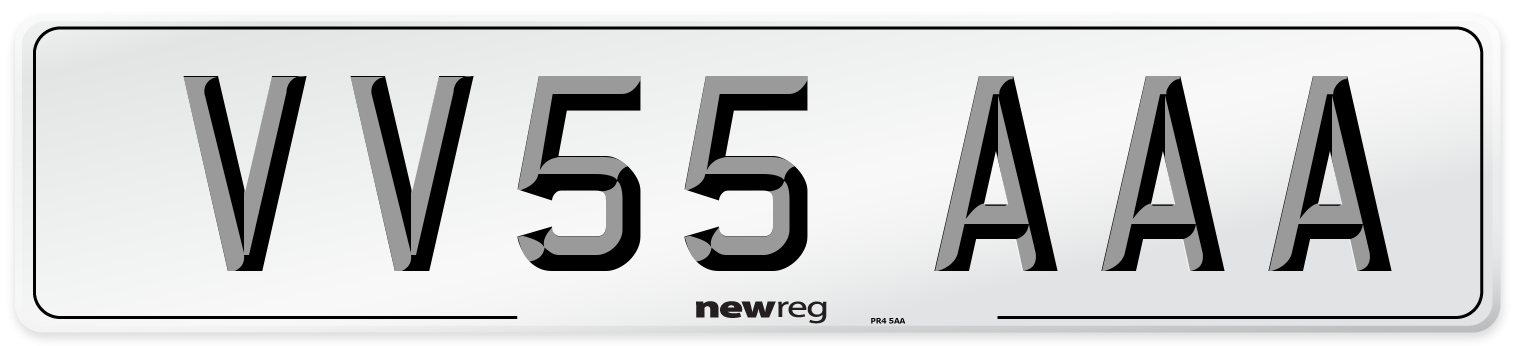VV55 AAA Front Number Plate