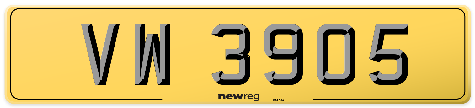 VW 3905 Rear Number Plate
